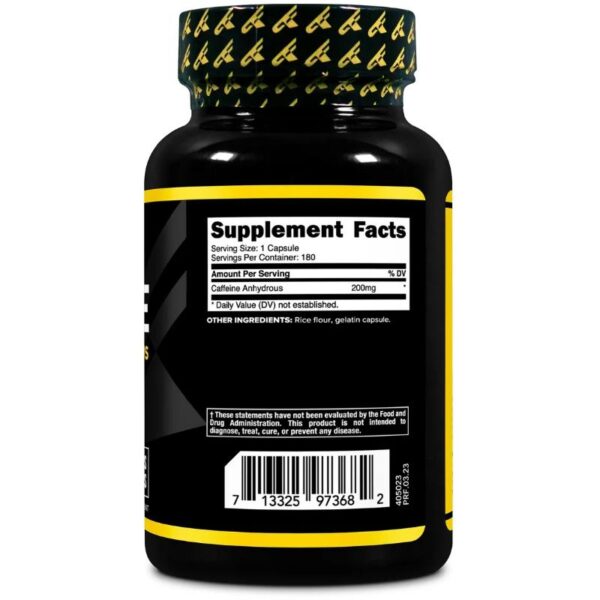 Caffeine 200mg (180 caps) label PrimaForce