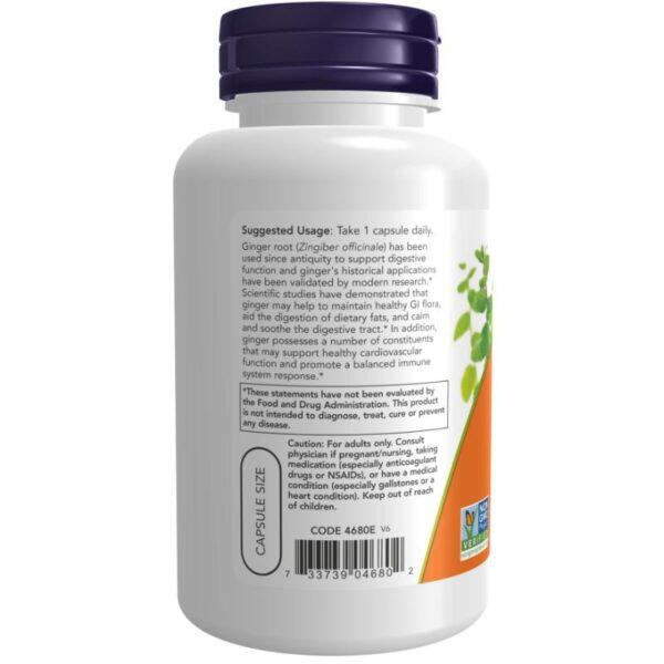 Now Foods Ginger Root 550mg Labels