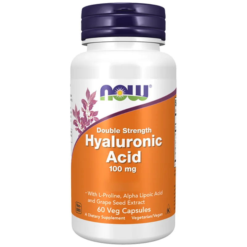 Hyaluronic Acid Double Strength 100 mg (60 Vcaps) Now Foods