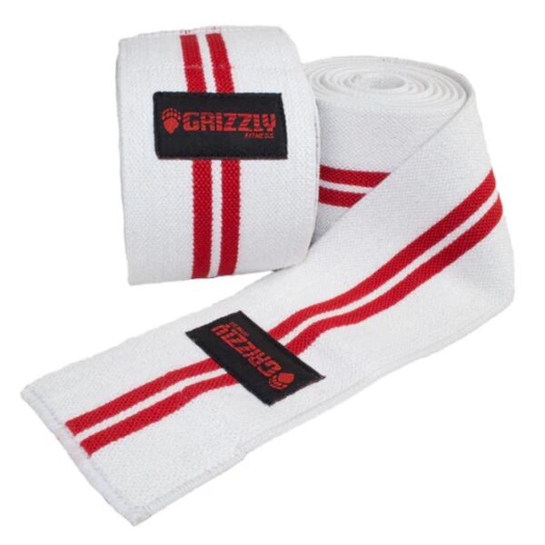 Grizzly Fitness Power Lifting Knee Wraps White