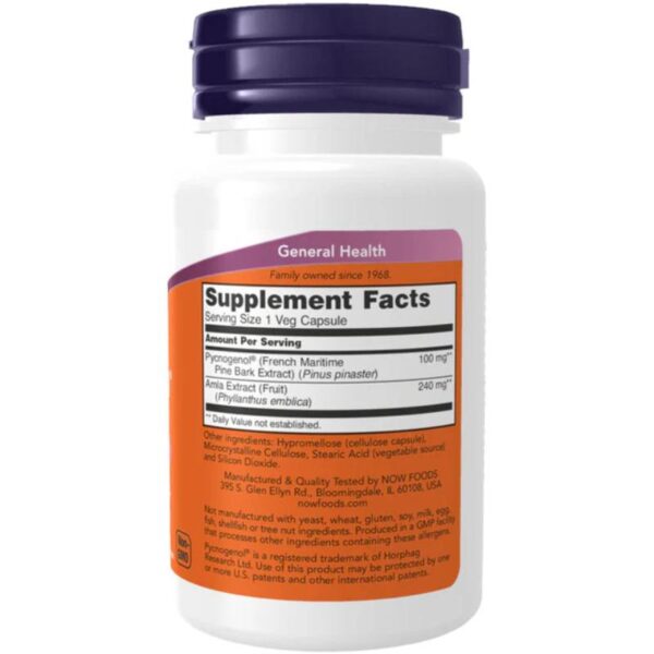 Pycnogenol® 100mg (60 vcaps) Label Now Foods